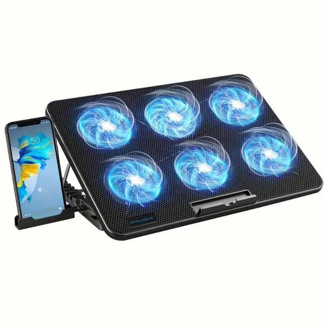 COOLCOLD 게임 노트북 쿨링 거치대 기온이 빨리 내려가다 소음이 적습니다, 1개, 블랙