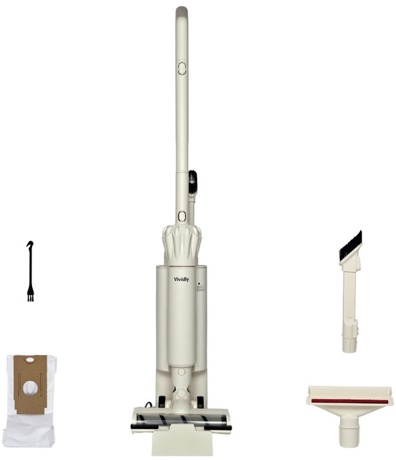 Vividly 자동먼지비움 클린 스테이션 무선청소기, 화이트