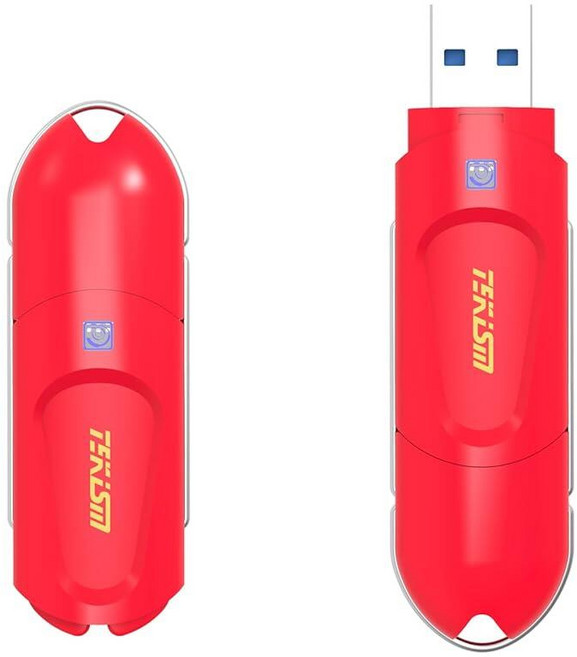 TEKISM Flex A 64GB 2팩 레드 USB 플래시 드라이브 TypeA 3.1 썸 회전 디자인 최대 150MB/s의 컴퓨터/노트북과 호환되는 외장 데이터 저장 메모, TEKISM Flex A 64GB 2팩 블랙 USB 플