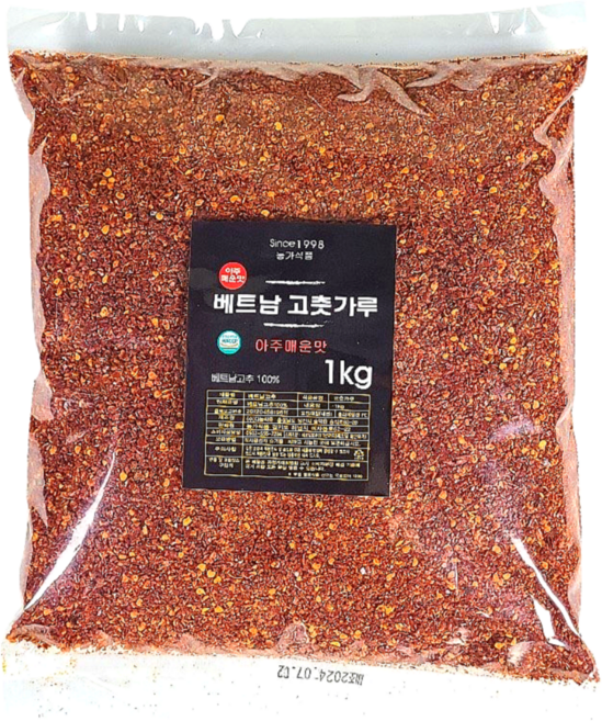 국내세척가공 베트남 김치용 고춧가루 다용도 아주 매운맛, 1kg, 1개