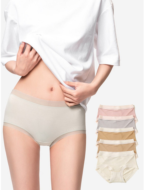스킨 마스크 여성팬티 항균 순면 안감 아이스실크 중허리