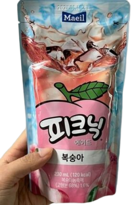 피크닉 에이드 복숭아 파우치, 230ml, 20개