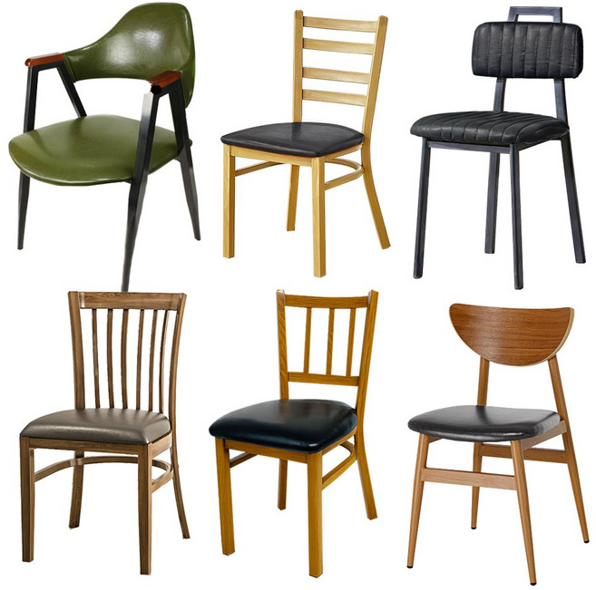 업소 식당 카페 인테리어 의자 모음 철재 식탁의자 음식점 가정 분식점 레스토랑 구내식당, 4. 나비의자, 엔틱(카키좌판), 1개, 엔틱(카키좌판)