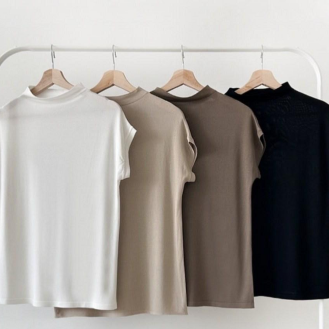 (다롱이네) 부들부들반목티 여름민소매 여름나시 목주름커버나시