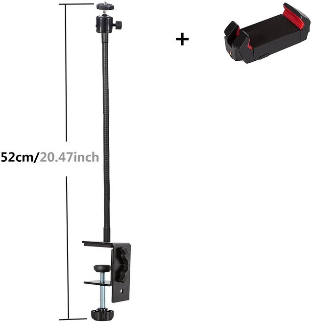 유연한 구즈넥 홀더 Gopro Hero DJI OSMO Insta 360 카메라 태블릿 PC 용 클램프가있는 금속 튜브 모노 포, 01 40cm metal tube