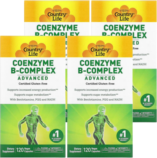 컨트리라이프 코엔자임 B-컴플렉스 어드밴스드 베지캡슐 120정, 4개