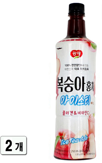 광야 복숭아홍차 베이스 970mlX2, 2개, 970ml