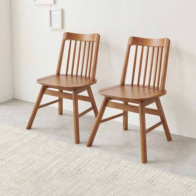 라로퍼니처 알토 회전 고무나무 원목 식탁 의자 카페 인테리어 체어, 단품, 2개