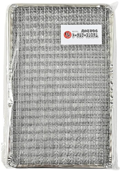 TFS 일회용석쇠 사각망사 직사각형 280mm × 180mm 10장 이와타니 스토브전용 구이용, 1개