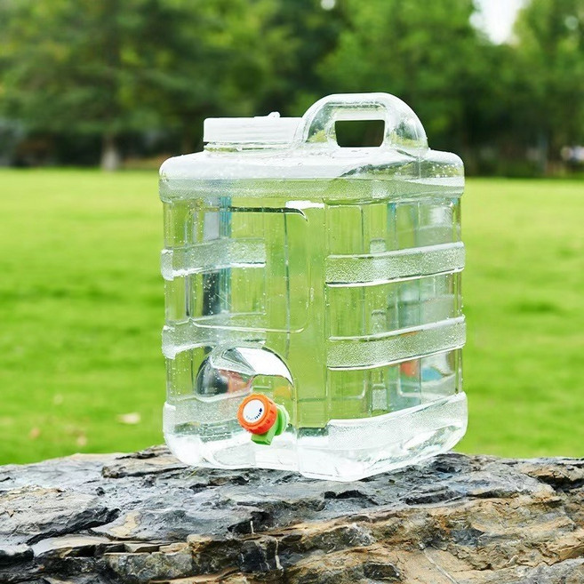 BLOWFISHFUGU 휴대용 캠핑 대용량 투명 물통수도꼭지밸브 물통 7.5L 10L15L 20L, 1개, 투명색20L