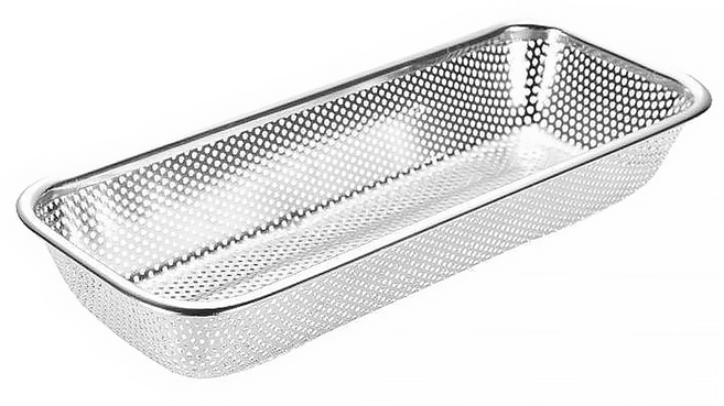 리브문 스텐 수저통 물빠짐 수저보관함 (B 타공망), 1개, 무광실버