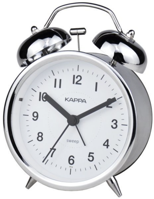 카파 시끄러운 자명종 알람 무소음 탁상시계 T913, 화이트, 1세트