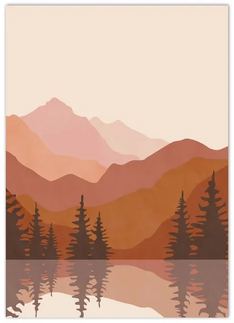 립오일 립틴트 립글로스추상 중반 세기 터 Boho 테라코타 썬 문 캔버스 풍경 북유럽 벽 아트 그림 거실, 05 A3 30x42cm No Frame, 11 H