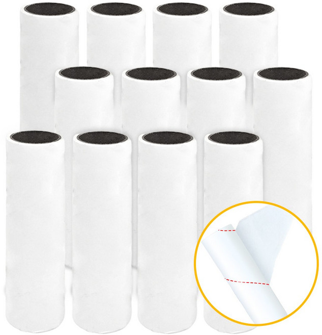 바이퀸 홈 리뉴얼 초강력 접착 사선 컷팅 돌돌이 테이프 클리너 리필, 12개
