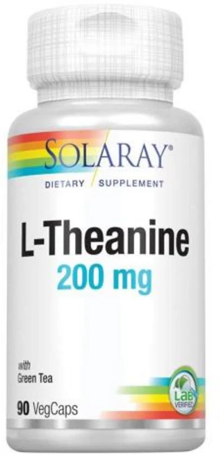 [정품보장]솔라레이 L테아닌 그린티 리프 녹차잎 200mg Solaray 90정 X 1병, 1개 - 쿠팡