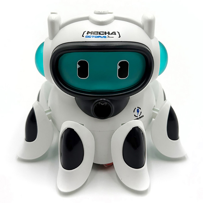 물연기 뿜는 신나는 LED 멜로디 전동 움직이는 문어 로봇 장난감, 1개