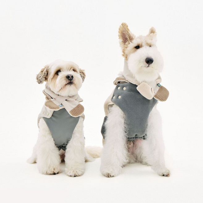 멀리 리버서블 다운재킷 강아지 패딩 겨울 반려견 후리스, 1개, 리버서블패딩-스카이