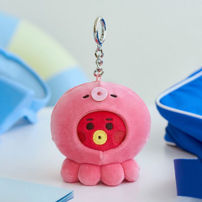 BT21 毛絨鑰匙扣公仔, 1個, 愛心