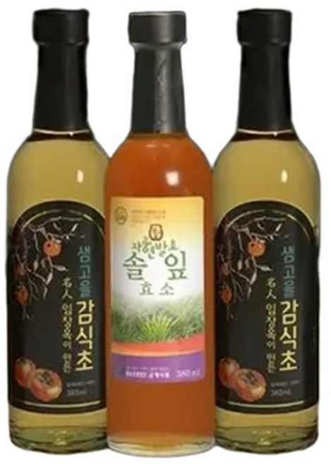 (배송)감식초 명인이 만든/샘고을 발효 효소 선물세트 3호 (솔잎효소+감식초 2병) 380ml x 3병