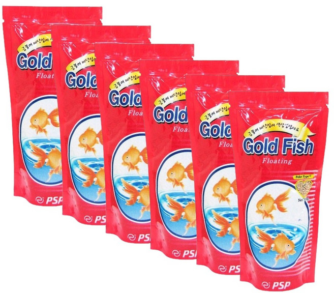 금붕어 관상어 열대어 사료 먹이, 100g, 6개