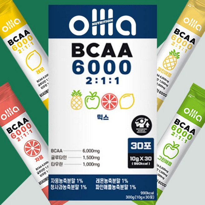 올라 맛있는 BCAA 6000 파우더 스틱 믹스, 1개, 10g