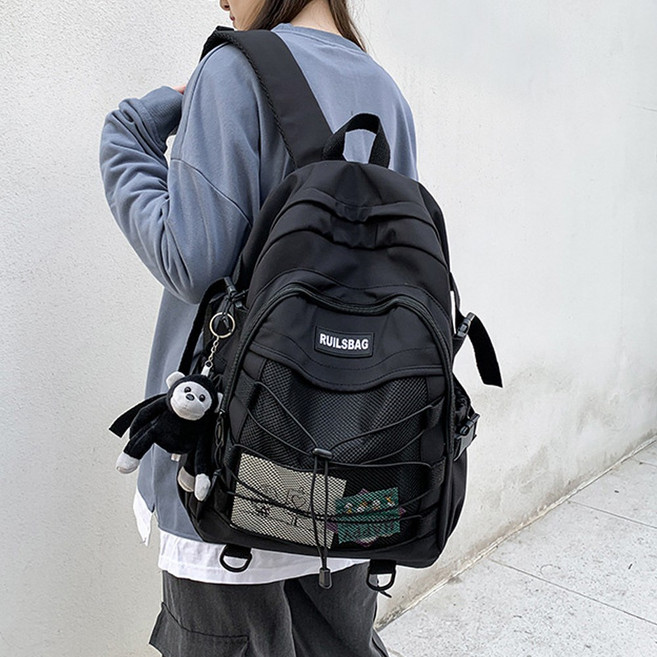 아모르주 스트링 백팩 남자 여성 학교 노트북 신학기 가방