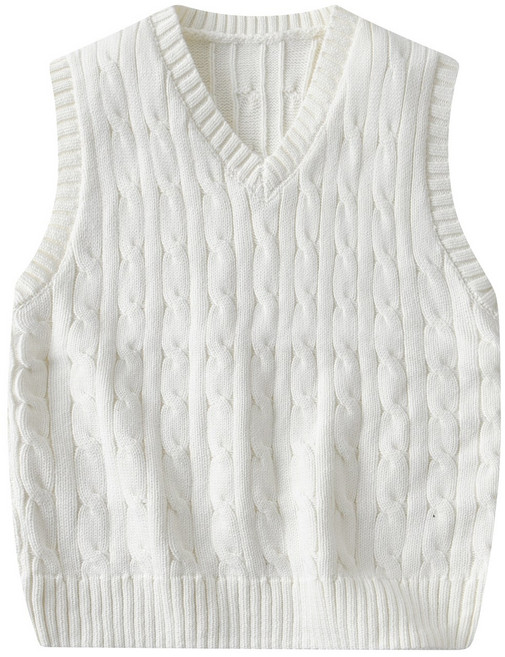 루비키즈 여아 남아 주니어 봄 가을 겨울 꽈배기 니트 베스트 S102