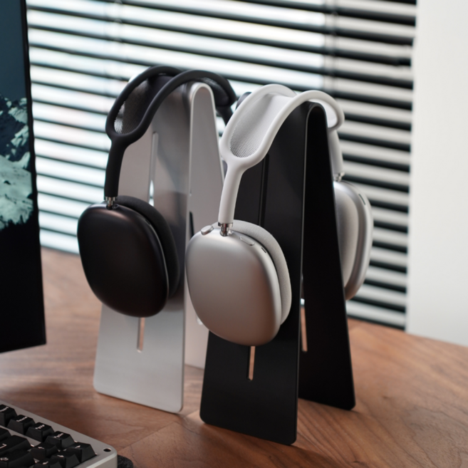 룸랩스 헤드셋 거치대 스탠드 걸이 알루미늄 헤드폰, 실버, 1개