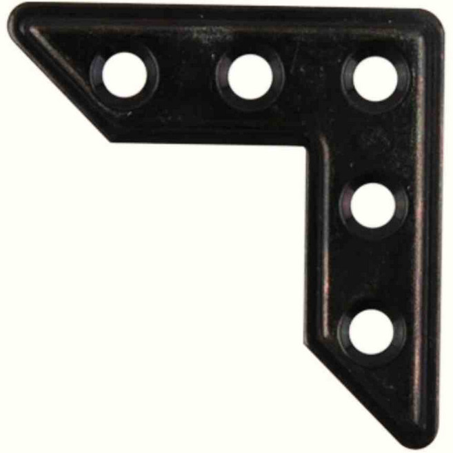 옥이드림 평철 ㄱ자 흑도금 목공조인트 연결철물 목재보수, 1개