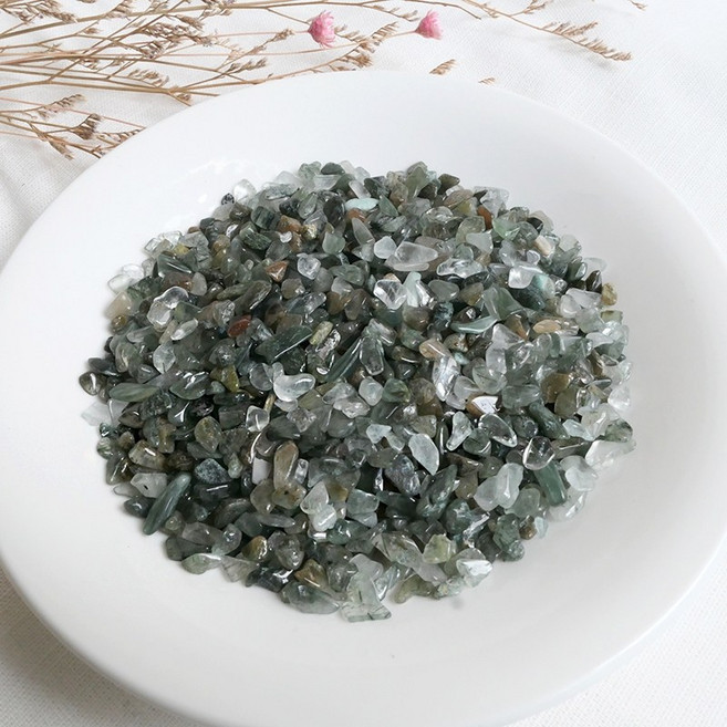 綠髮晶碎石 3-5mm, 1個, 300克, 綠色系