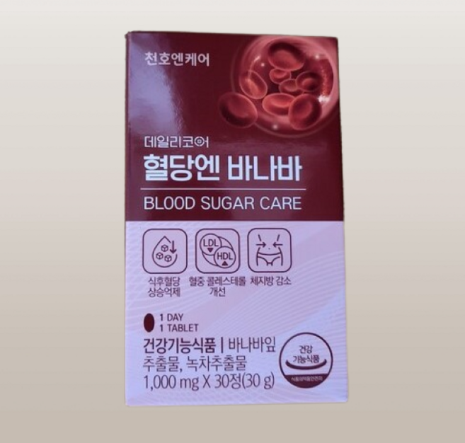 데일리코어 천호엔케어 혈당엔 바나바 30g, 30정, 2개