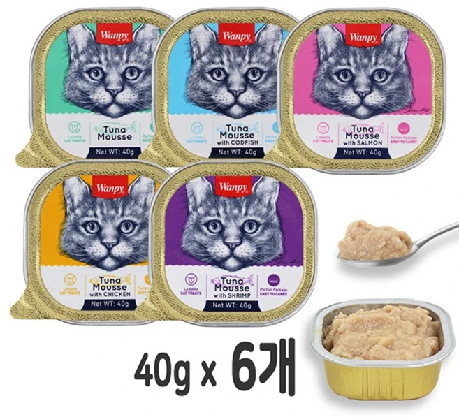 완피 캣무스 주식용 미니캔 (40g x 6개/BOX), 완피 캣 캔 무스 참치 40g x 18개 /고양이 간식, 40g, 18개 - 쿠팡