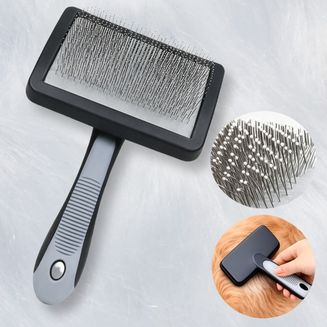 코지픽스 엉킨털 제거 저자극 강아지 고양이 브러쉬, 1개, 그레이