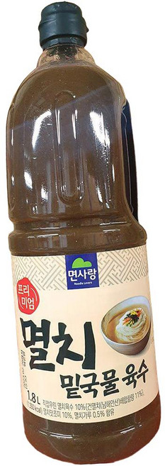 면사랑 프리미엄 멸치 육수 1.8L 멸치 육수 업소용, 1개