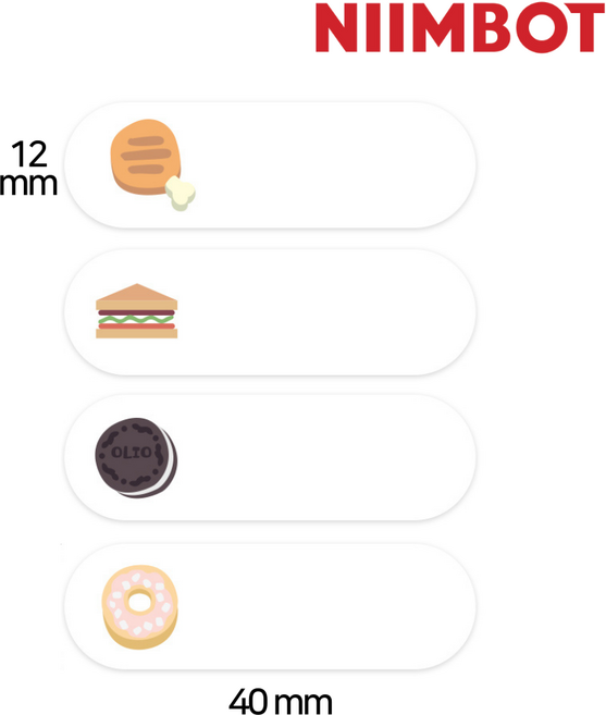 Niimbot D11 / D110 라벨프린터 님봇 라벨지, 간식아이콘, 1개, Niimbot D110/D11/D101 용 라벨지