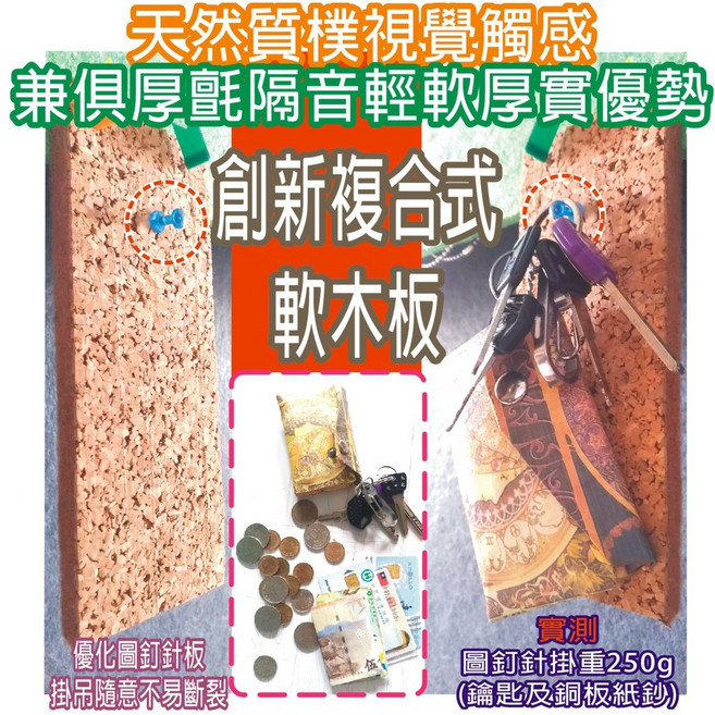 台灣創新複合軟木-壁掛科技軟木公告板 無痕貼膠 無膠味 每三片同规格顏色加送一 1mm厚, 正四方氈板16cm背膠,b.1mm厚/細粗顆粒