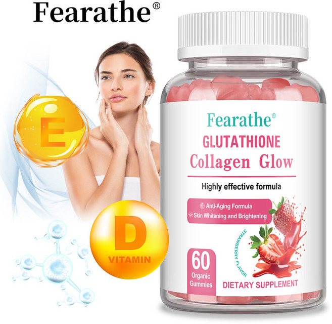 글루타치온 콜라겐 젤리 안티에이징 및 미백 피부 콜라겐 비타민 보충 에너지 및 면역력 향상 신진대사 촉진 멜라닌 생성 억제, 1개, 60정