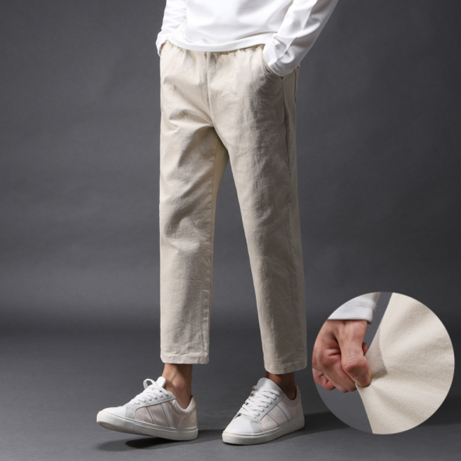 후앙스 데일리 면워싱 스판 세미와이드 팬츠 FICP4183