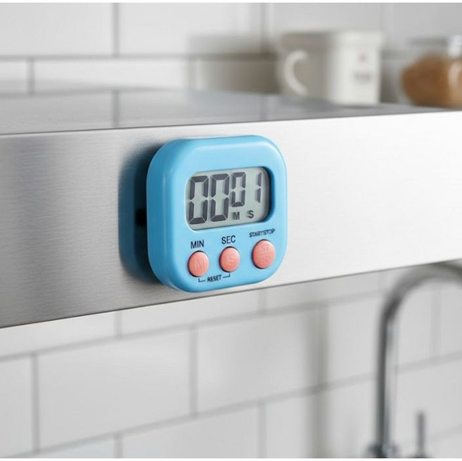 만능상점 착붙타이머 벽에착붙이는 자석 주방 타이머, 1개, 핑크