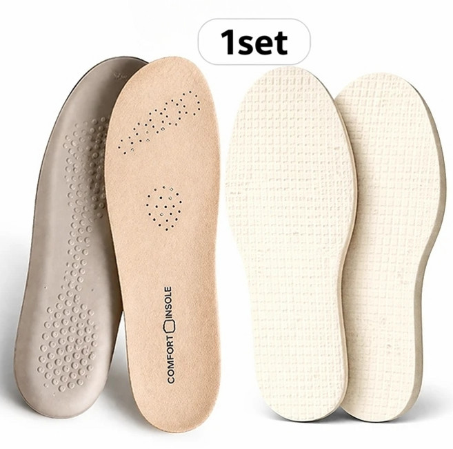 폭신중독 1+1 소가죽 라텍스 얅은 깔창 충격흡수 통기성 푹신한 구두 러닝 운동화 인솔