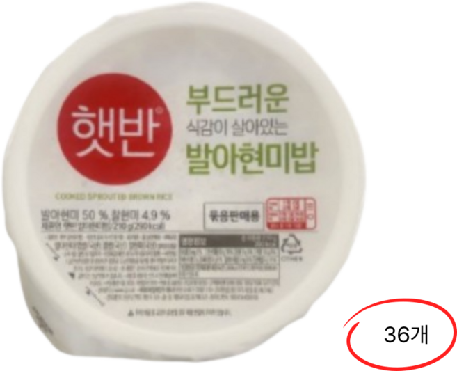 CJ 햇반 발아현미밥 210g x 12개, 36개