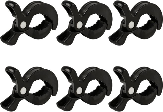 바디스윗 유모차 다용도 담요 고정 클립 집게, 6개, 블랙