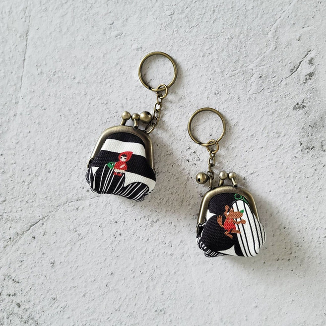 BoingBoing 迷你口金零錢包，台灣製作，防潑水印花布