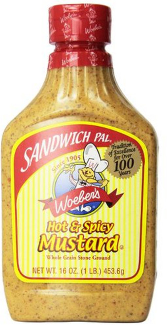 워버스 샌드위치 팔 핫 & 스파이시 머스타드 16온스 6개(96온스), 1개, 453.6g