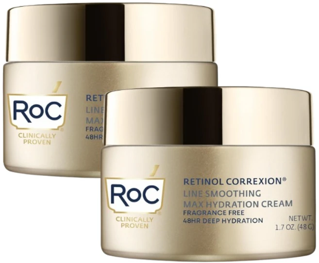RoC Retinol Correxion Max Hydration Cream 레티놀 코렉션 맥스 하이드레이션 크림, 2개, 48g - 쿠팡