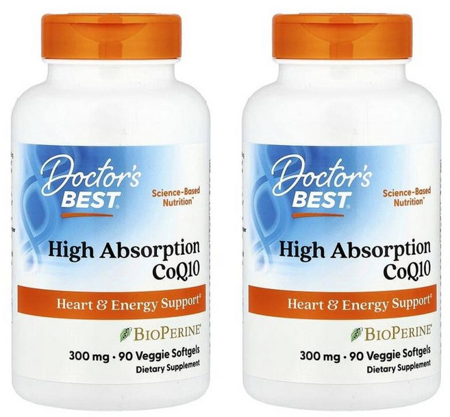 닥터스베스트 하이 앱소프션 코큐텐 바이오페린 300mg 베지소프트젤 90정 2개