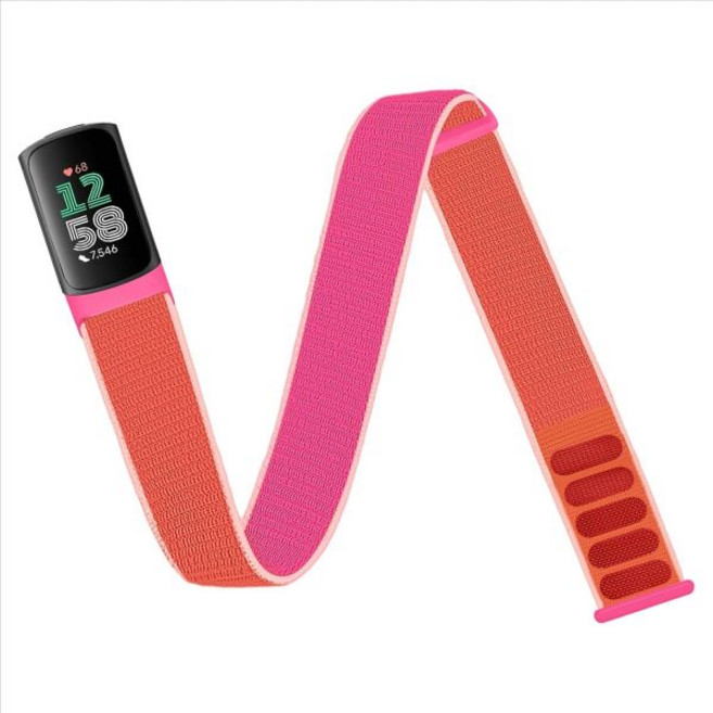 스포츠 스트랩 시계 교체용 밴드 핏빗 차지 6/5 밴드와 호환되는 나일론 발목/팔 여성용 엘라스틱 땋은 팔