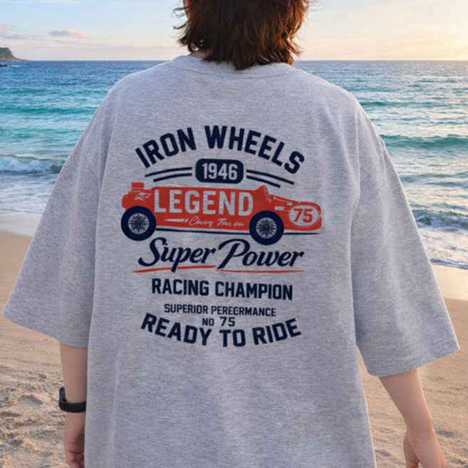 DADADA 남자 반팔티 오버핏 빅사이즈 프린팅 티셔츠