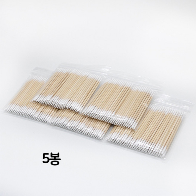 몽당네일 다용도 마이크로 얇은 뾰족 면봉, 5개, 100개입