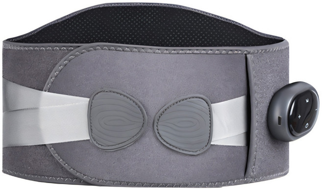 RUNDX 무선 충전식 허리찜질기 온열 마사지기, 그레이